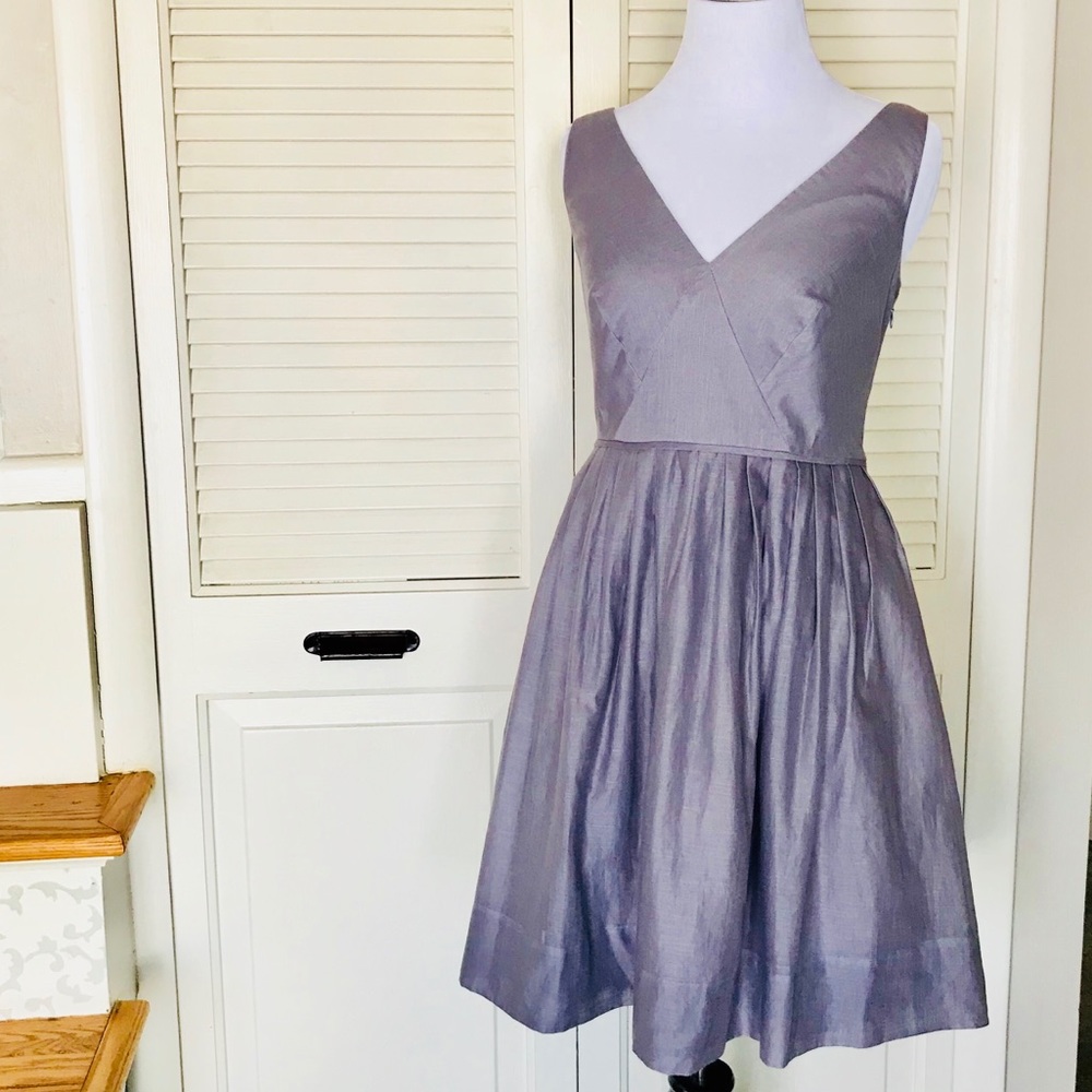 J. Crew Periwinkle V-neck A-line Dress in Faille